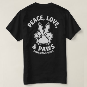 T-shirt Paix Amour & Pattes Vibes Positives Amateur de Chi