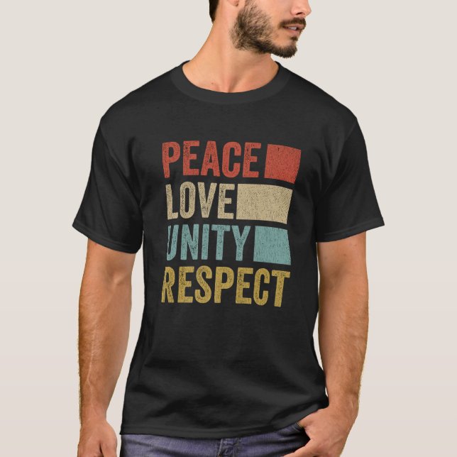 T-shirt Paix Amour Unité Respect (Devant)