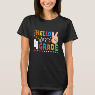 T-shirt Paix Bonjour 4e année de retour à l'école Stude en