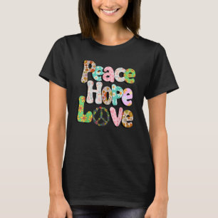 T-shirt Paix Espoir Amour 60S 70S 70 Tenues pour Femme