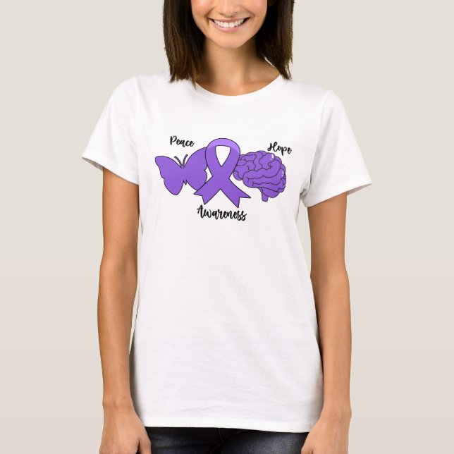 T-shirt PAIX ESPOIR SENSIBILISATION PLEINE Cerveau au ruba (Devant)