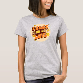 T-shirt Paix et Amour Rétro Années 60 Groovy Flower Power 