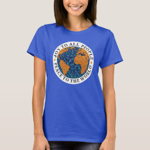 T-shirt Paix et Joie au monde - planète en fleurs