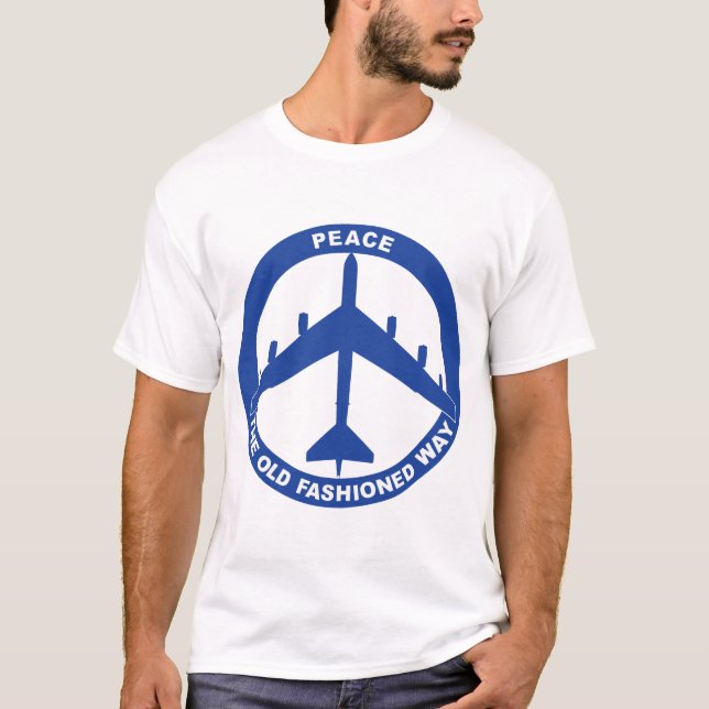 T-shirt Paix et mode de vie - Bleu B-52G (Devant)
