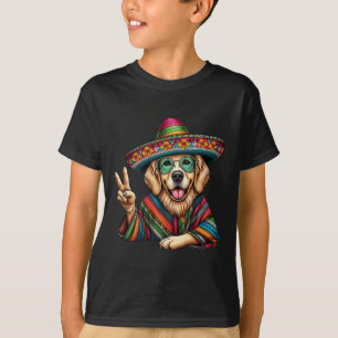 T-shirt Paix Mains Golden Retriever Enfants Mens Femme Cin