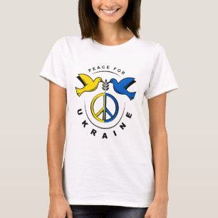 T-shirt Paix pour l'Ukraine Colombe Drapeau de l'Ukraine J