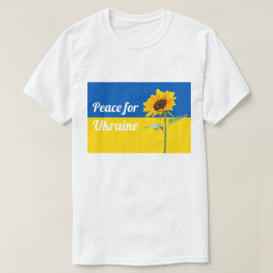 T-shirt Paix pour l'Ukraine Drapeau de tournesol Jaune & B