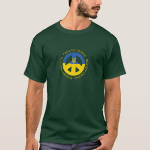 T-shirt Paix pour l'Ukraine en anglais ukrainien et russe