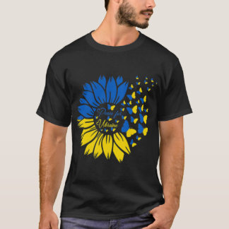 T-shirt Paix pour l'Ukraine tournesol ukrainien papillon U