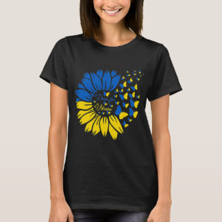 T-shirt Paix pour l'Ukraine tournesol ukrainien papillon U