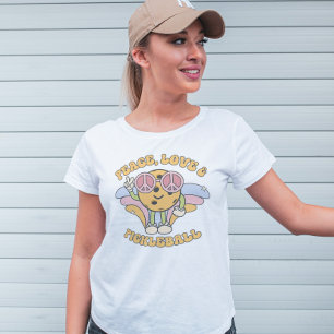 T-shirt Paix super, Amour et Pickleball Retro