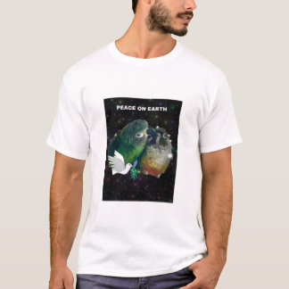 T-shirt Paix sur Terre Montrer 2 Conures en lutte