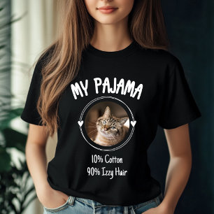 T-shirt Pajama de chat personnalisé - Cadeau personnalisé 