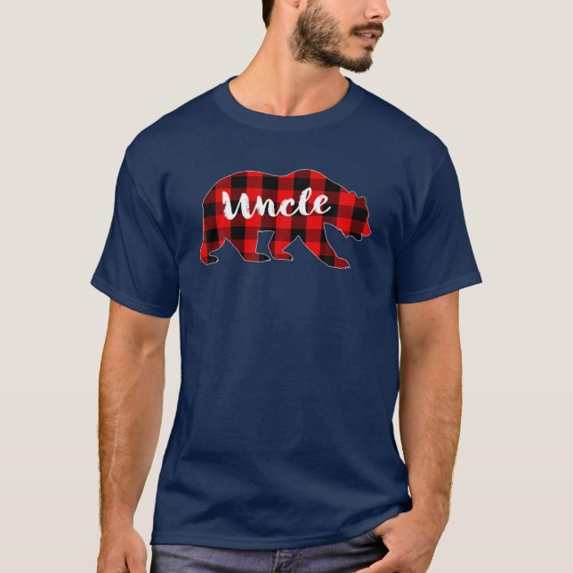 T-shirt Pajama de famille de l'ours de l'oncle rouge à pla (Devant)