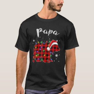 T-shirt Pajama de famille rouge Paid Papa Bear Buffalo Cor