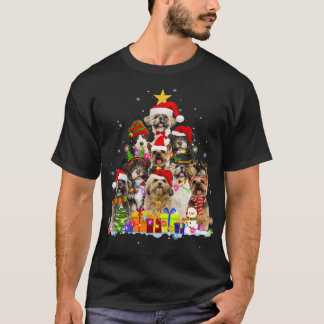 T-shirt Pajama de Noël Chih Tzu Arbre Noël Cadeaux Chien
