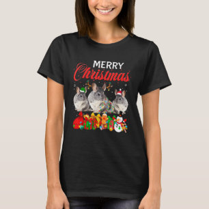 T-shirt Pajama de Noël Chinchilla Xmas Lumières des arbres
