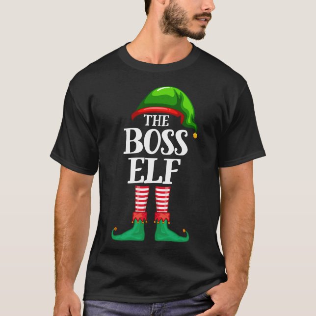 T-shirt Pajama de Noël de la famille du chef Elf (Devant)