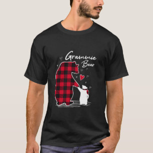 T-shirt Pajama de Noël de l'ours grand-mère Buffalo rouge