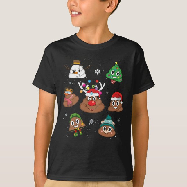 T-shirt Pajama de Noël Emoji Poop (Devant)