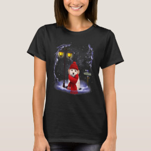 T-shirt Pajama d'hiver léger de Noël Neige de Maltipoo Pèr