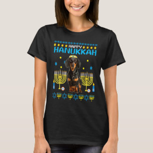 T-shirt Pajamas Dachshund Chanukah Jewish Ugly Hanoukka Ch