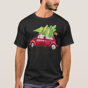 T-shirt Pajamas d'arbre de Noël de Camion Rouge 
