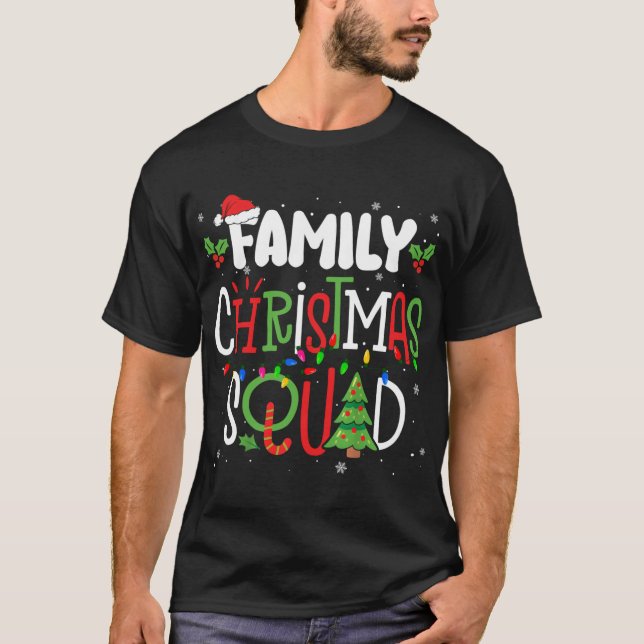 T-shirt Pajamas de jumelage de l'équipe de Noël de la fami (Devant)