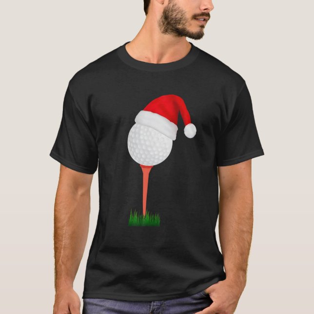 T-shirt Pajamas de Noël de Père Noël de golf Sport Boys Ho (Devant)