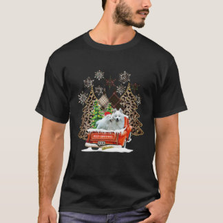T-shirt Pajamas de Noël Plaid Leopard Famille Samoye