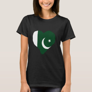 T-shirt Pakistan Drapeau Coeur Pakistani Fierté Racine Pak