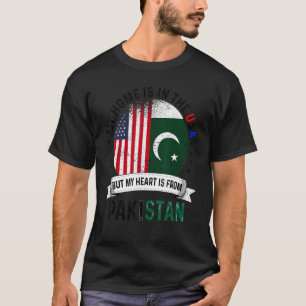 T-shirt Pakistan : Le Coeur Patriote Pakistanais Américain