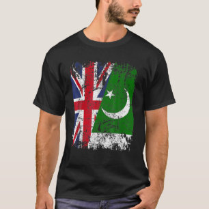 T-shirt PAKISTAN MOITIÉ GRANDE-BRETAGNE Drapeau d'amitié R