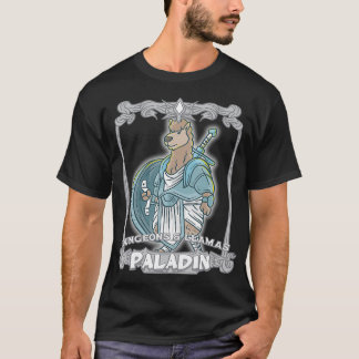 T-shirt Paladin Dungeons et Llamas Llama Geek Nerd RPG Di