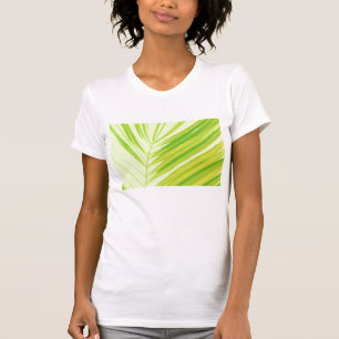 T-shirt Pale Green Pastel Palm Feuilles