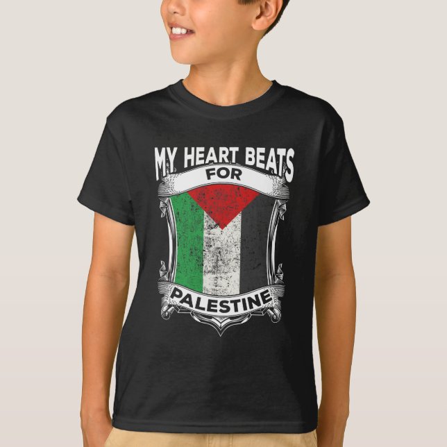 T-shirt Palestine Coeur Gaza Paix racines palestiniennes (Devant)