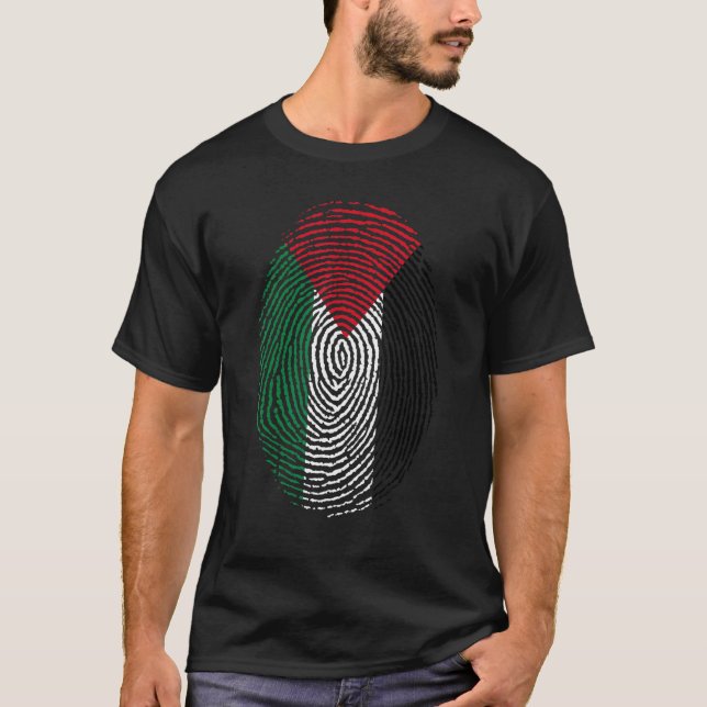 T-shirt Palestine Drapeau Adn empreintes digitales Hommes  (Devant)
