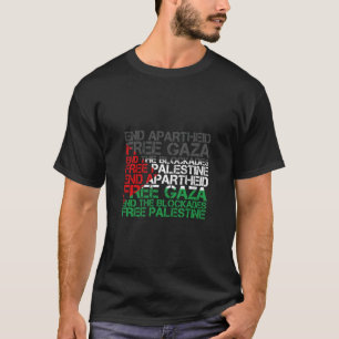 T-shirt Palestine Drapeau Wordcloud mettre fin à l'aparthe