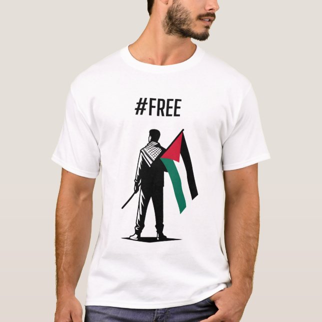 T-SHIRT PALESTINE LIBRE : 3 TOUTES LES VIES SONT ÉGALES :  (Devant)