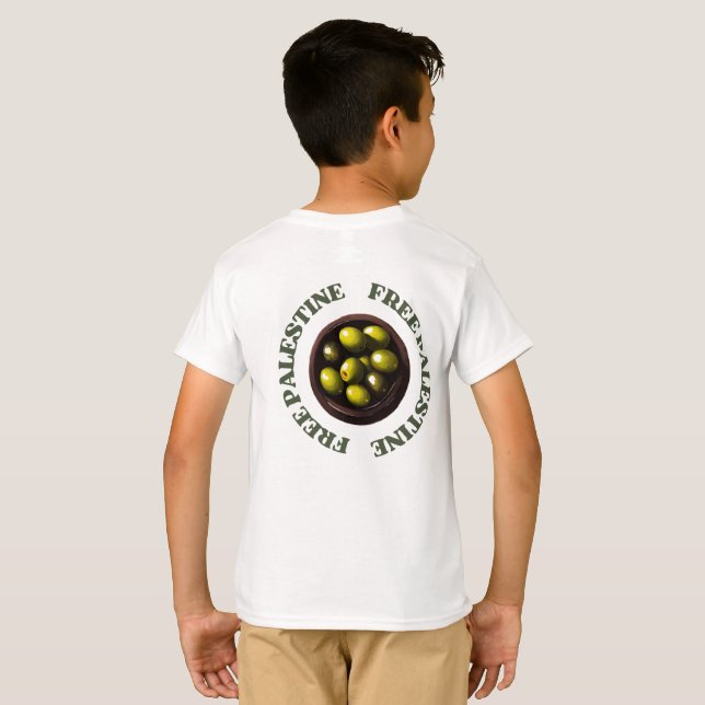 T-SHIRT PALESTINE LIBRE OLIVIERS LONG PALESTINE (Dos entier)