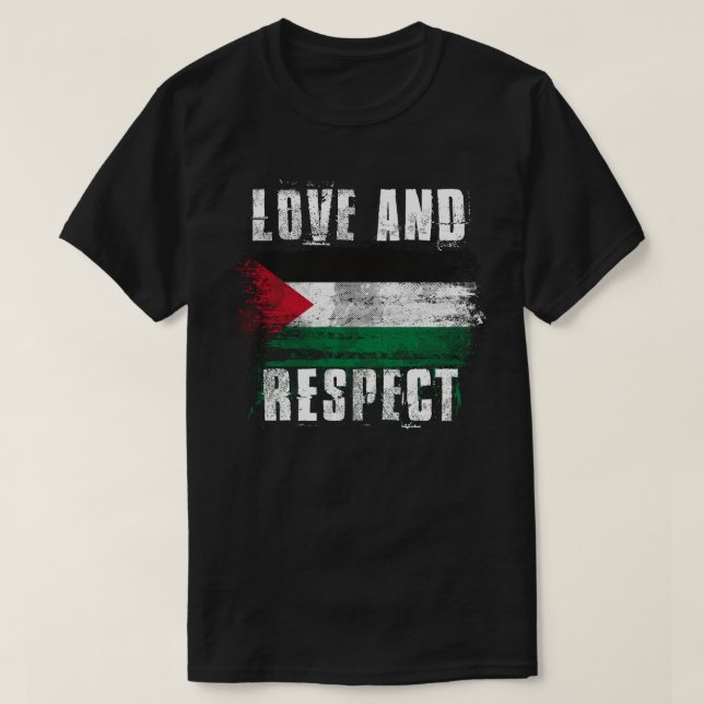 T-shirt Palestinien de drapeau de la Palestine d'amour et  (Design devant)