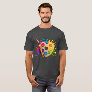 T-shirt Palette de cœur, peinture artistique