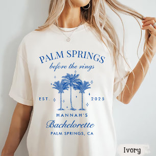 T-shirt Palm Springs Avant Les Bagues Bleu Bachelorette