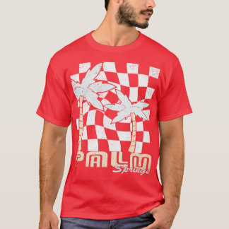 T-shirt Palm Springs Californie Vintage À damiers Graphic