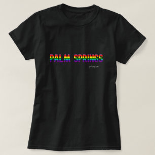 T-shirt Palm Springs Pride   drapeau arc-en-ciel