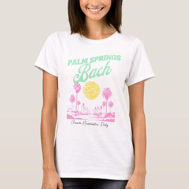 T-shirt palm springs retro custom name bachelorette party (Devant)
