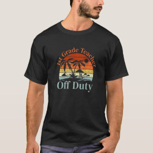 T-shirt Palm Tree Beach Sunset 1ère année Enseignant été V