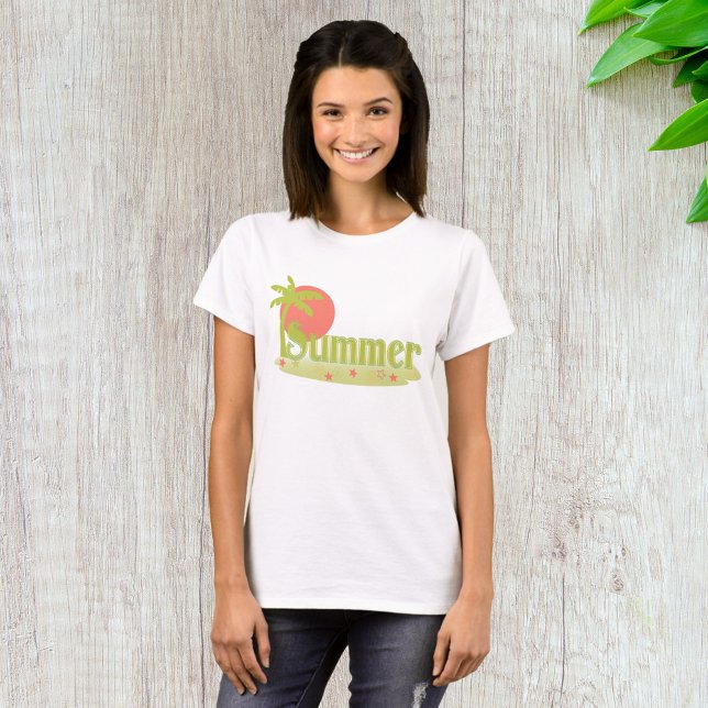 T-shirt Palm Tree été avec soleil et plage (Créateur téléchargé)