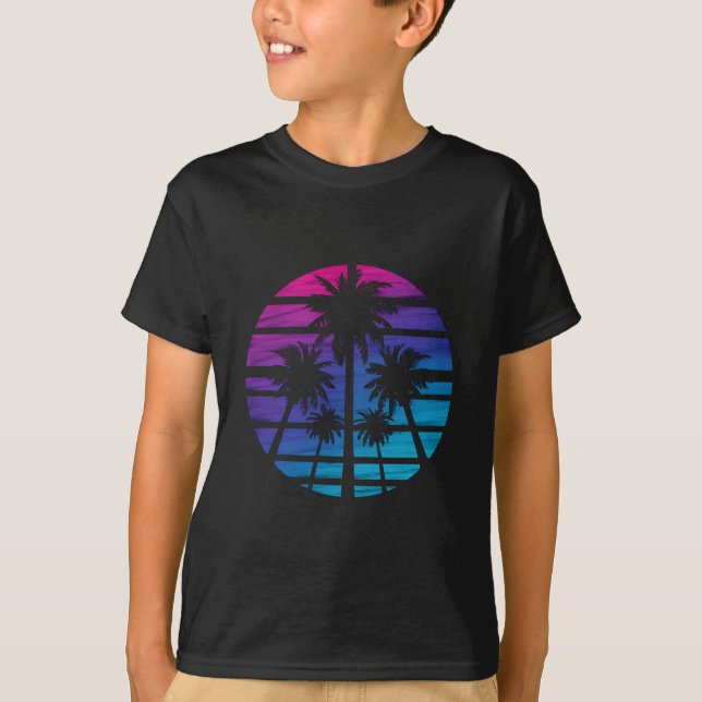 T-shirt Palm Tree Hawaiian Beach Vacances été