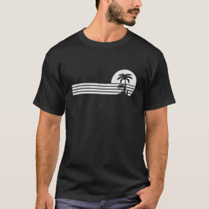 T-shirt Palm Tree Retro Vintage Tropical Island Beach Vaca